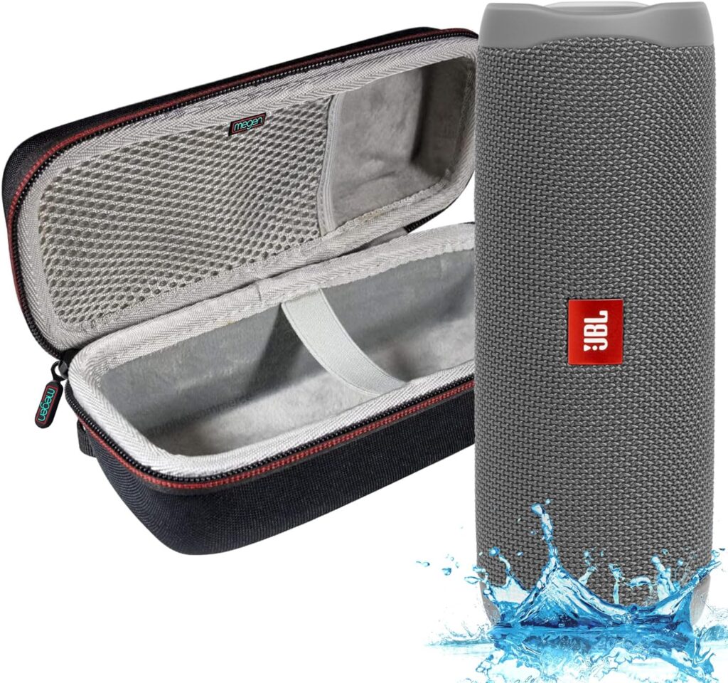 JBL Flip 5, Waterproof Portable Bluetooth Speaker, Gray, with A Megen Hardshell Protection Case