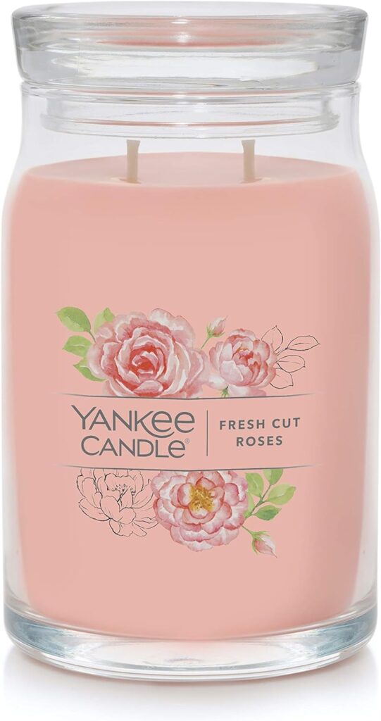 Yankee Candle Fresh Cut Roses Scented, Signature 20oz Large Jar