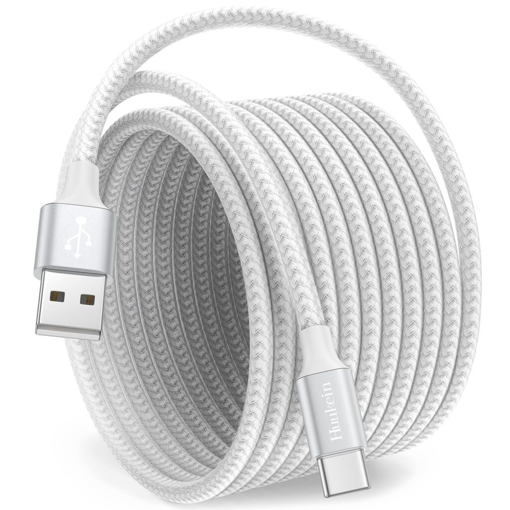 White USB C Charger Cable 10 ft